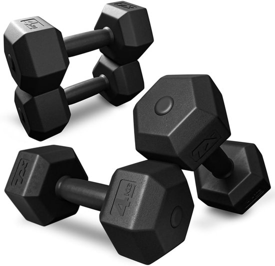 Trex Sport TX-004CD – Dumbells – Composiet Coating – Halters voor Fitness – Voor Thuisgym & Kracht – 2 x 4 kg �� Totaal 8 kg