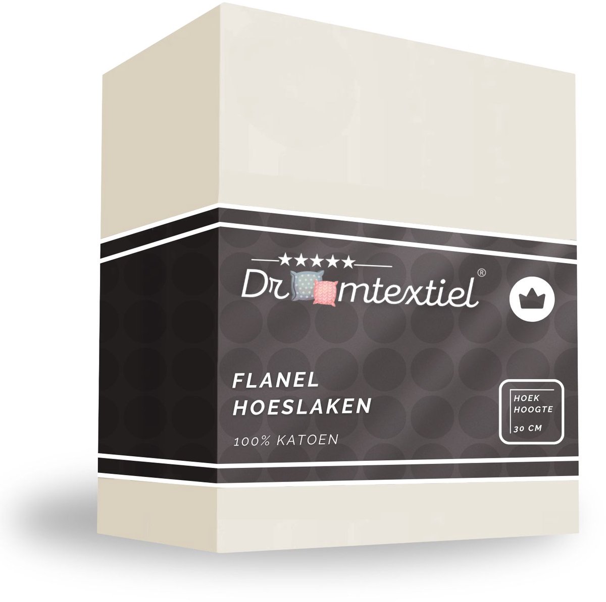 Droomtextiel Hoeslaken Flanel Premium Ivoor - 140x200 cm - Super Zacht en Warm