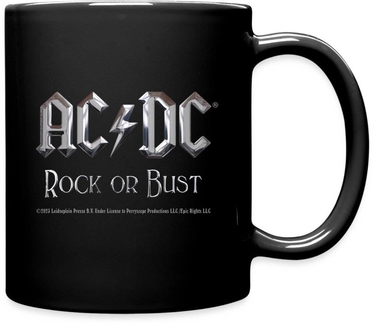 AC/DC Logo In Zilver Rock Or Bust Album Mok Uni