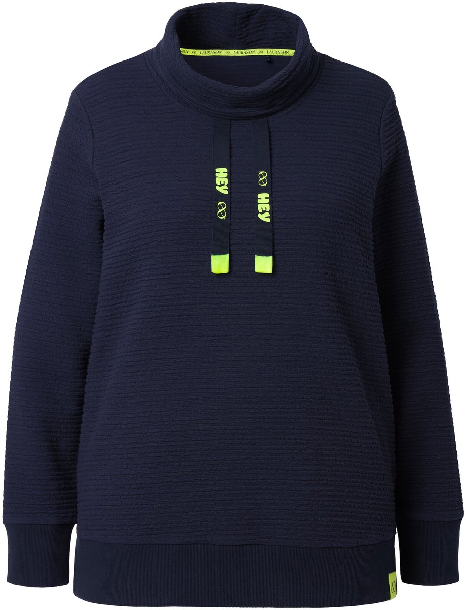 Laurasøn - Dames - Sweatshirt lange mouwen opstaande kraag - Marine - Maat 40+