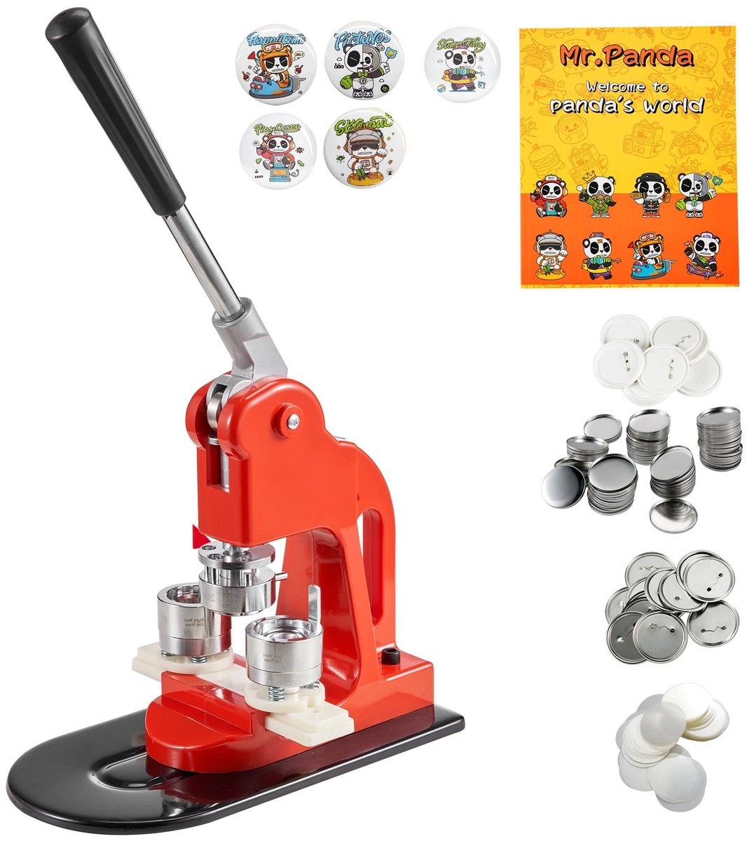 LabelOne Button Maker - Pin Maker - Badge Maker Machine - 58 mm - complete set inclusief 500 stuks - met extra bonus item