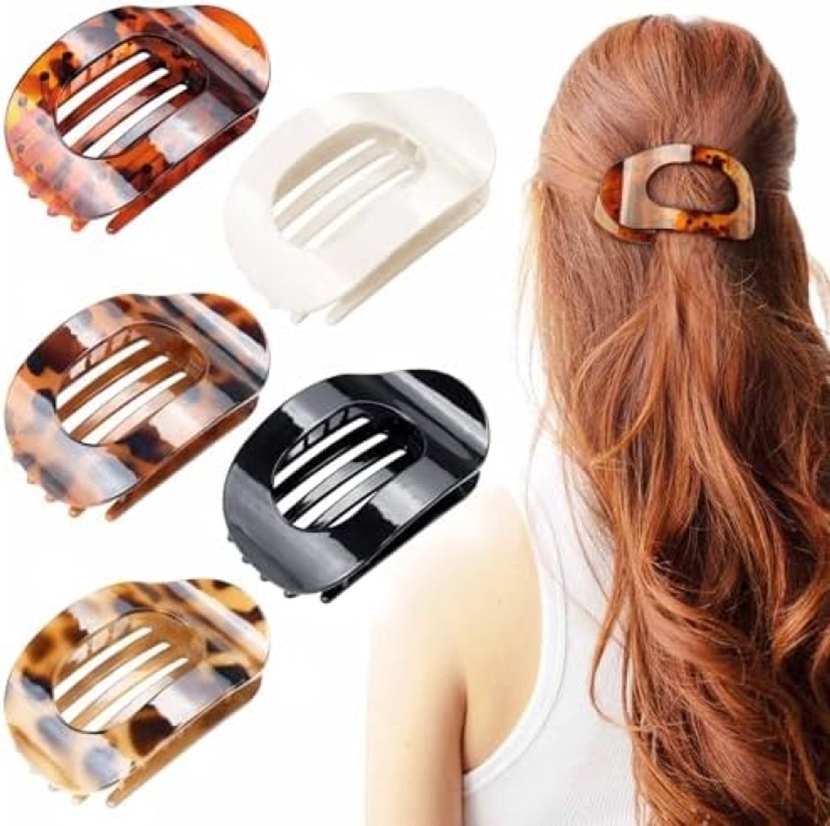 Set van 5 platte haarclips - Lichtgewicht en antislip voor alle haartypes