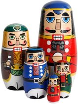 Set van 5 Russische Matroesjka Poppen Houten Nesting Poppen Kerst Decoratie Cadeau
