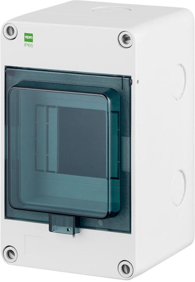 Waterdichte Opbouw Zekeringkast voor 4 Modules - IP65 Zekeringhouder voor Buiten en Vochtige Ruimtes