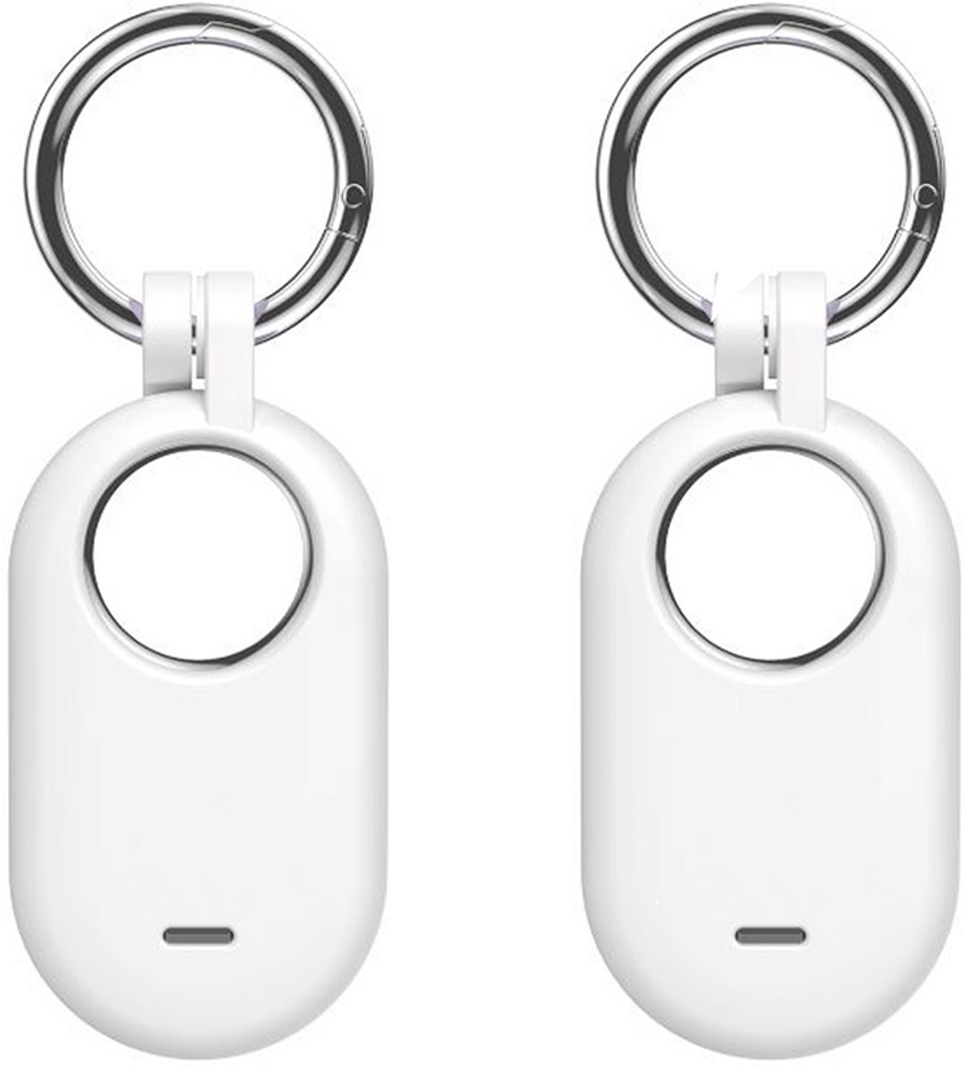 Sleutelhanger geschikt voor Samsung SmartTag 2 - Taghouder - Siliconen - 2 stuks - Wit - CHPN