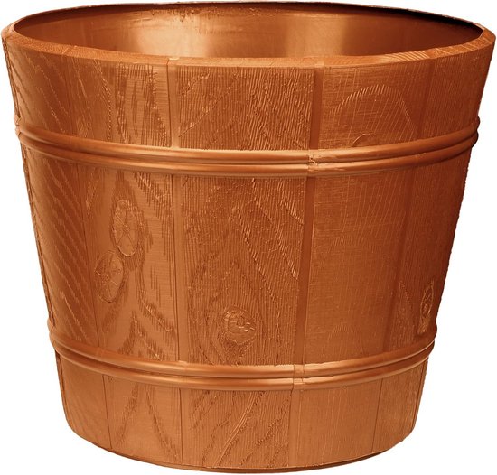 VERDENIA Arizona 23403 Bloempot, lichte bloembak, balkonbloempot, decoratieve pot voor binnen en buiten, plantenpot van kunststof, rond, vele kleuren, 38 cm, bamboe