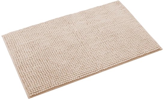 Badmat - Badmat Chenille - Badmat absorbant - Badmat antidérapant - 60*90cm - Tapis de décoration intérieure - Poil court - Super absorbant - Doux - Convient pour les baignoires, les salles de douche et les sols de salle de bain - Beige