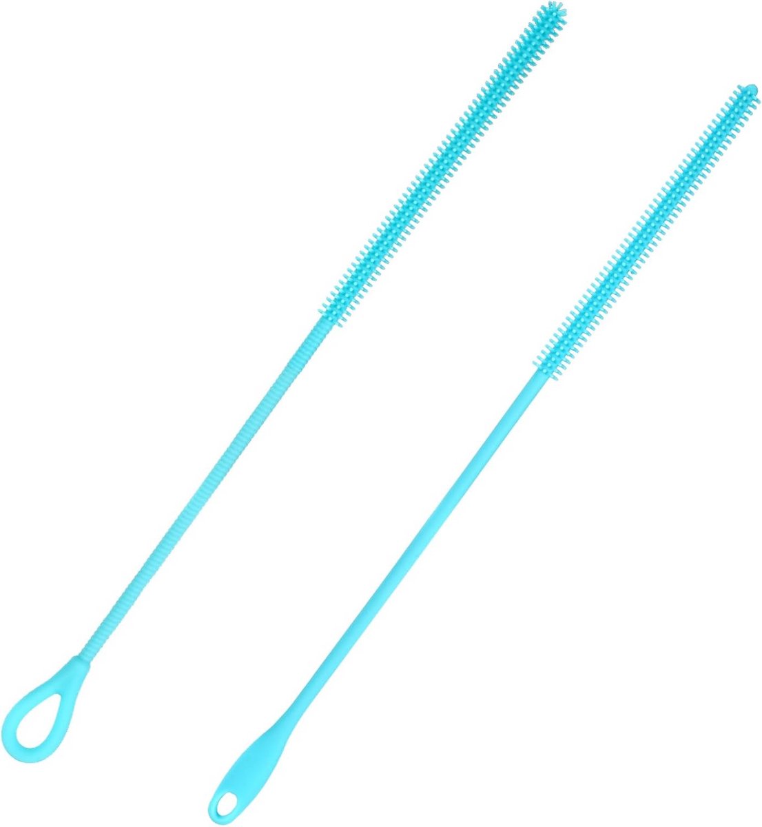 2x Extra Lange Silicone Rietjesborstel voor Herbruikbare Rietjes