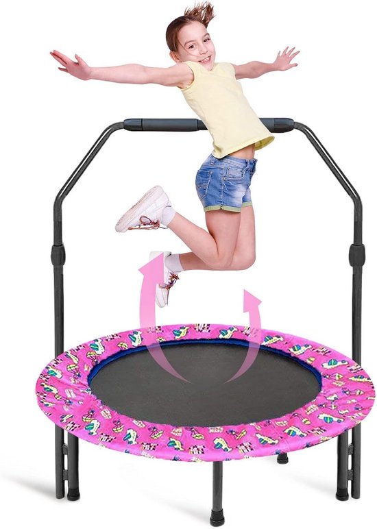 Kleine Kindertrampoline 91 cm – Opvouwbaar & Veilig met Handvat voor Binnen en Buiten