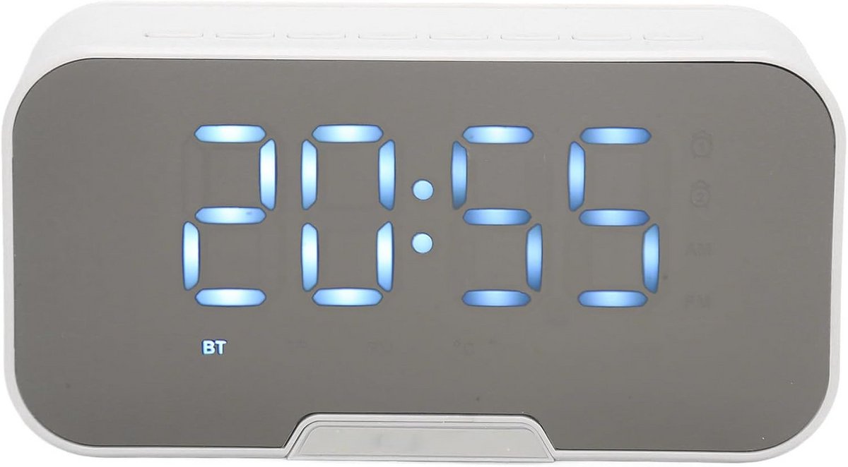 Multifunctionele Spiegelwekker met Bluetooth Speaker en FM-Radio