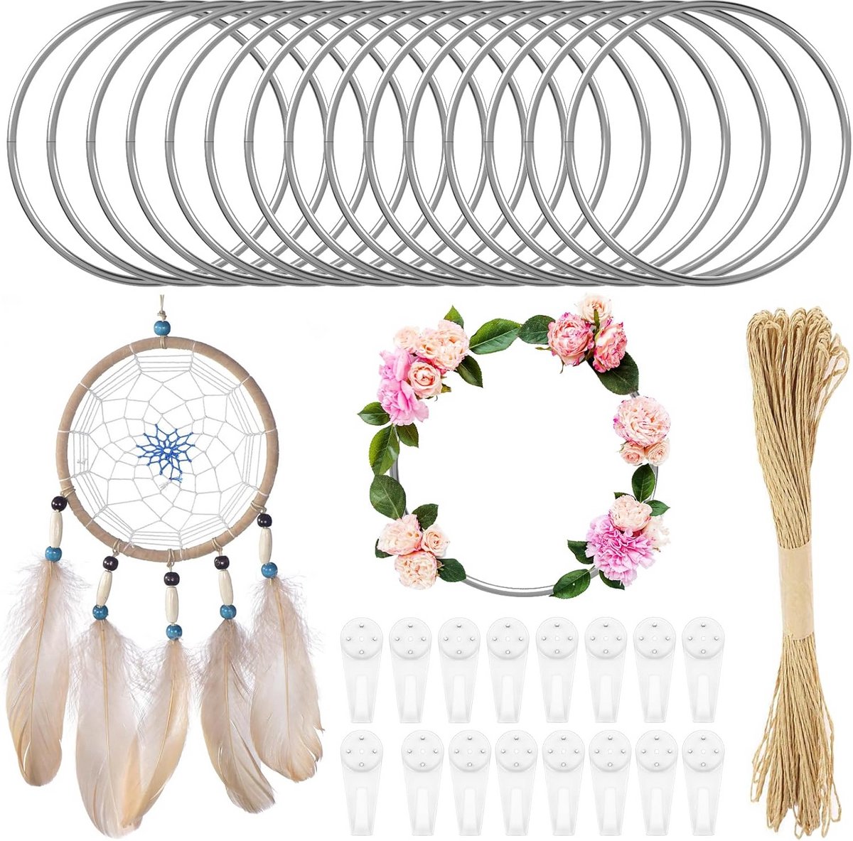 15x Metalen Knutselringen 10 cm - Diamante Hoepels voor Dromenvangers, Macramé en Decoratie