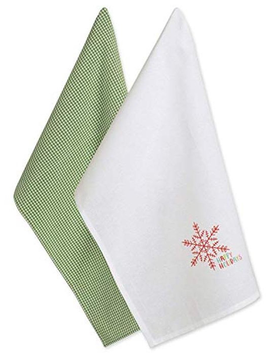Set van 2 Katoenen Theedoeken - Happy Holidays