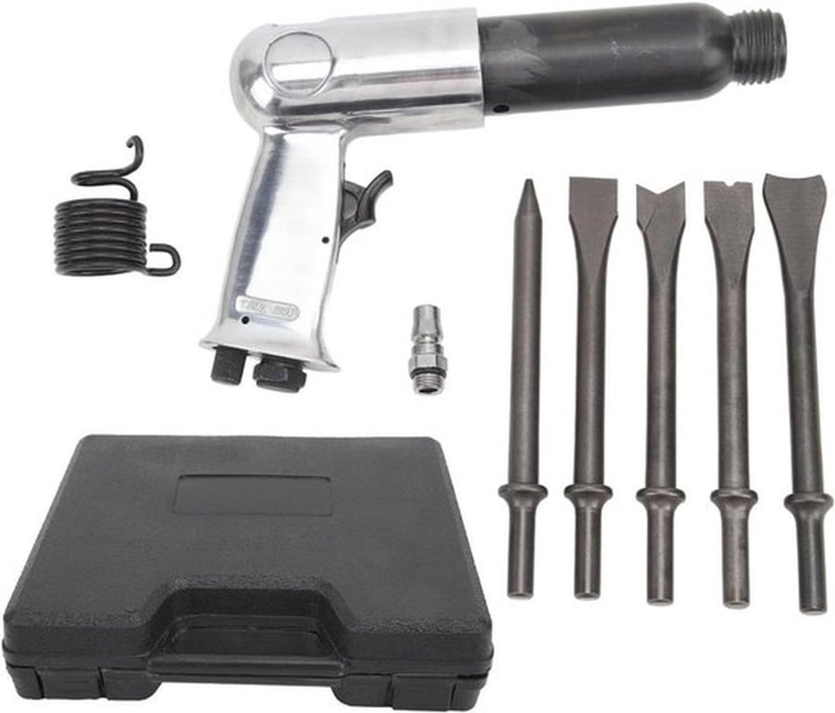 Luchthamerset met Snelwisselhouder en Beitels - Lichtgewicht Pneumatische Hamer voor Scheppen - 150 mm/190 mm/250 mm