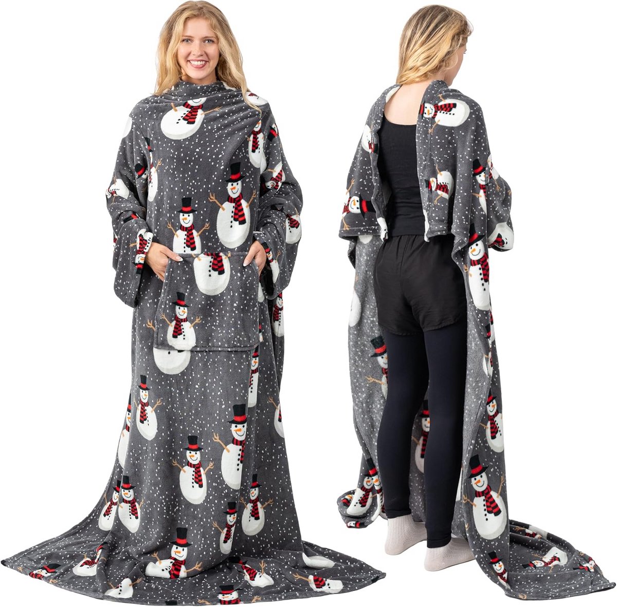 Luxe Fleece Dekentrui met Mouwen - Warm en Comfortabel Plaid voor Volwassenen