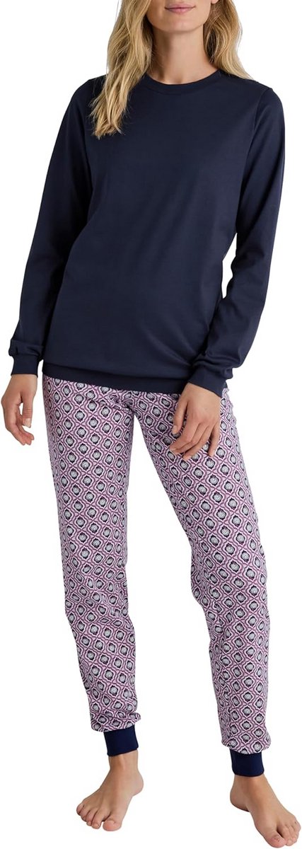 Dames Pyjamaset met Geribbelde Manchetten