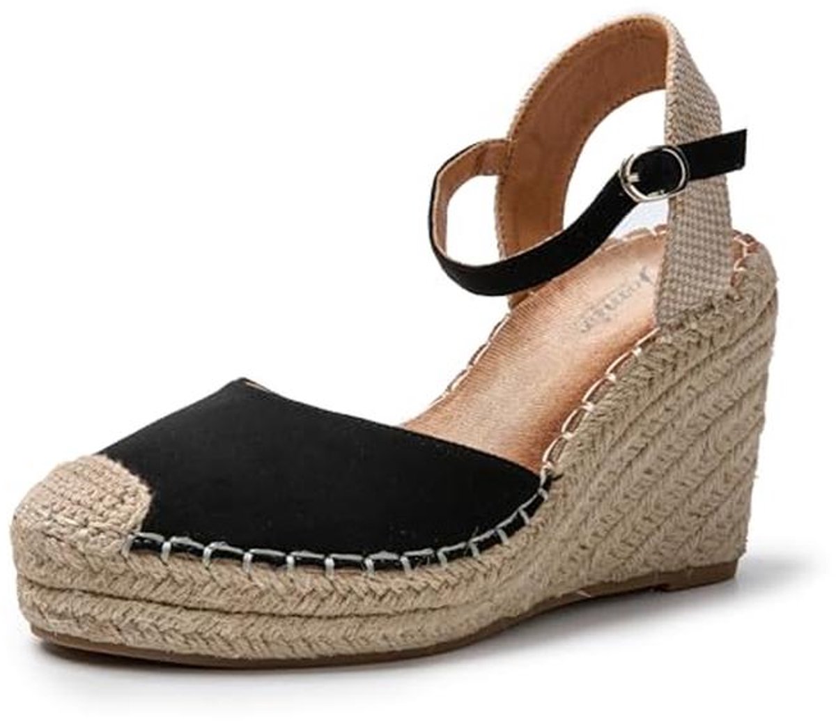 Elegante zomersandalen voor dames met sleehak en gespsluiting