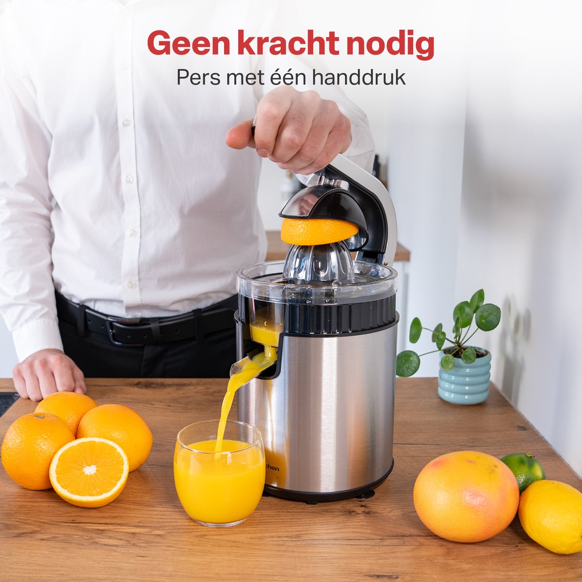AoraKitchen Citruspers - Sinaasappelpers Elektrisch - 600ML - Citroenpers - 160W - Sapcentrifuge - 2 Perskegels thumbnail 2