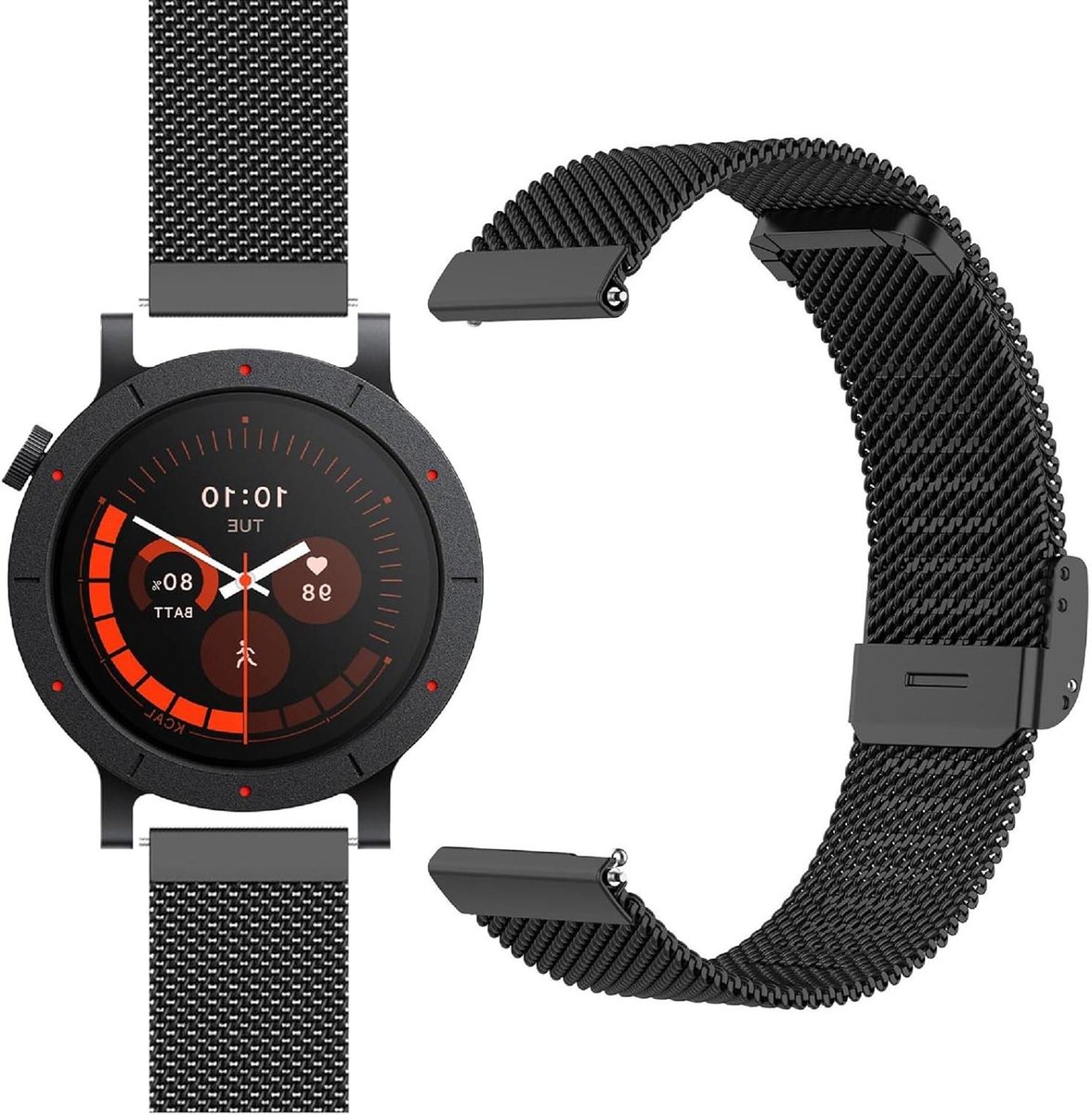 Provento - Gevlochten roestvrij stalen armband voor smartwatch, slijtvast - Geschikt voor Nothing CMF Watch 3 Pro