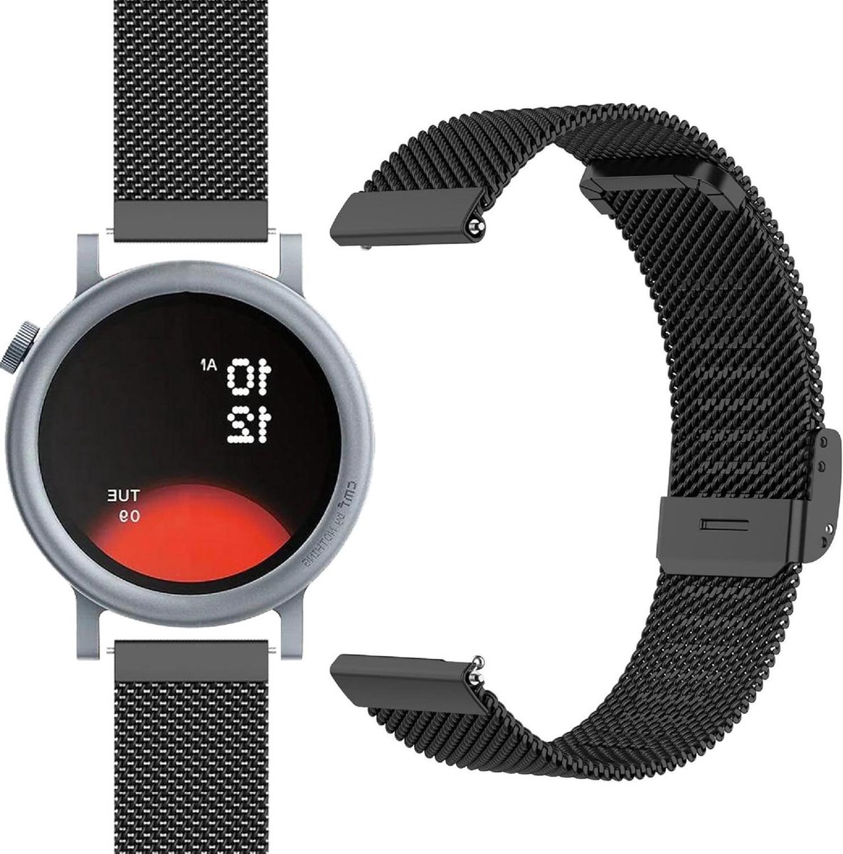 Provento - Gevlochten roestvrijstalen horlogeband voor CMF Watch Pro 2 - zwart, slijtvast en lichtgewicht