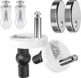 YONO Wc Bril Scharnieren Set met Kapje - Universeel - Toiletbril Scharnier - Bevestigingsset - 2 Onderdelen