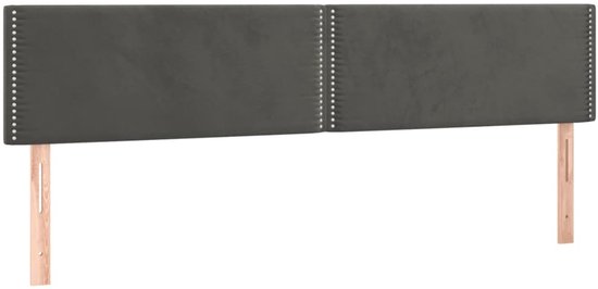 vidaXL - Hoofdborden - 160x5x78/88 - cm - fluweel - donkergrijs