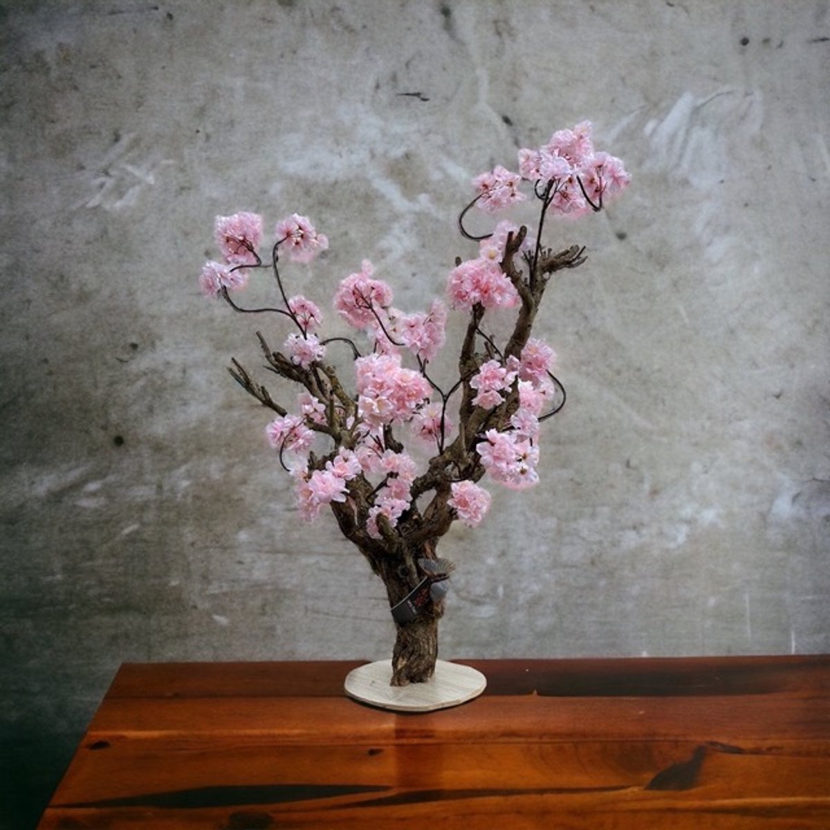 Seta Fiori - Kunstboom – bloesemboom - Sakura Sfeer - 75cm - op echt hout -