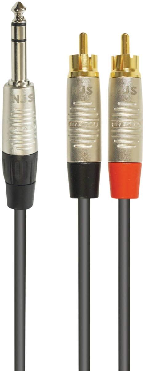 NJS/Rean Professional 6,35mm Jack - Tulp stereo kabel | 3 meter
