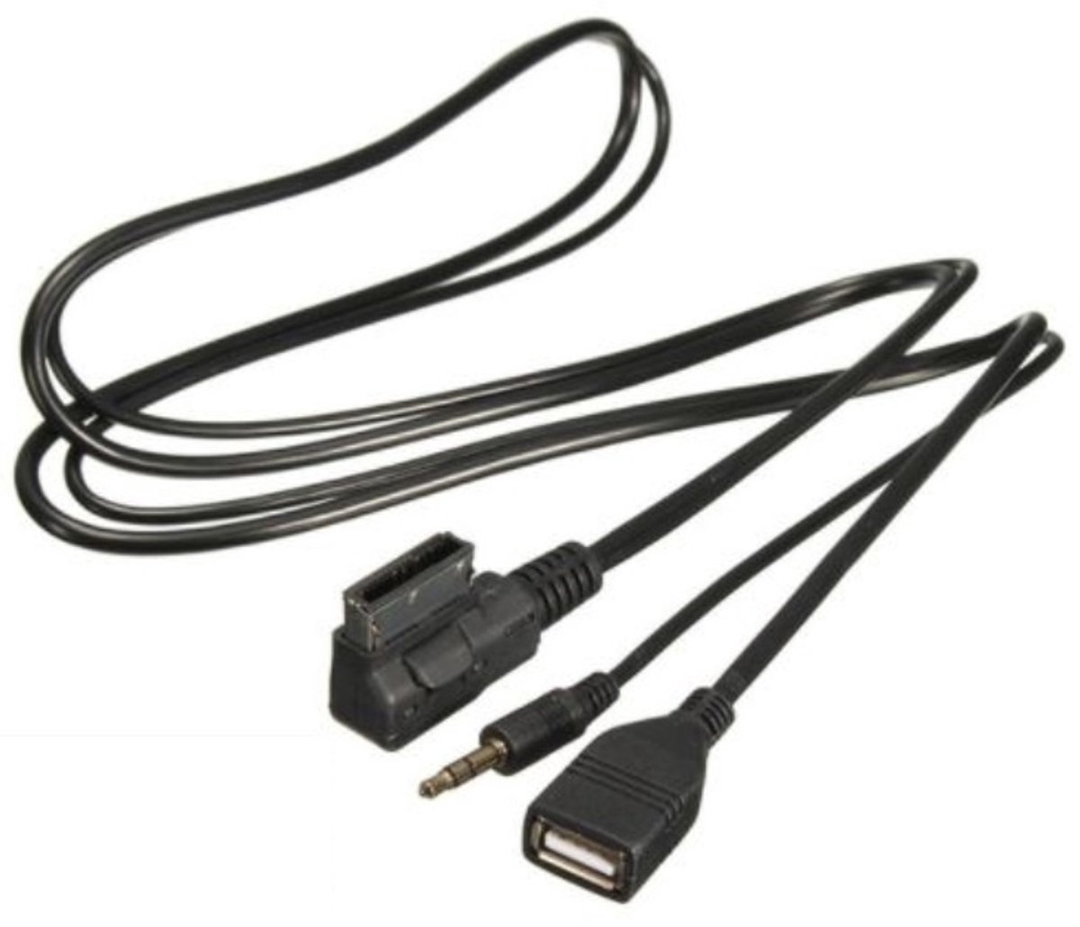 3,5mm Jack Aux en USB AMI interface adapter voor Audi, Volkswagen, Skoda en Seat - 1 meter