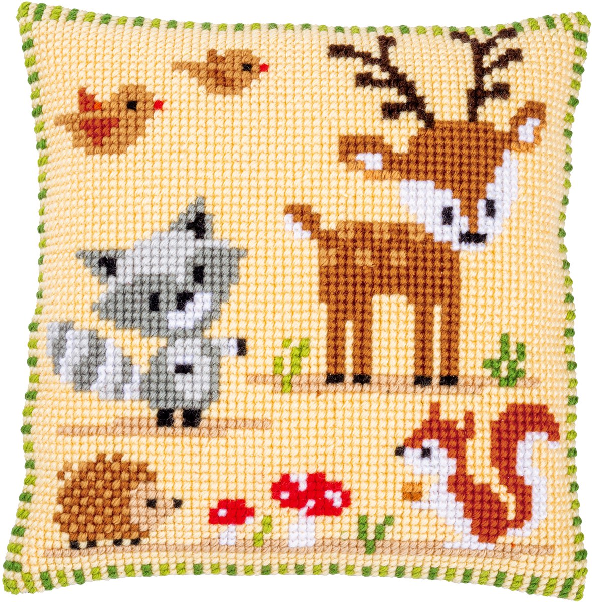 Vervaco - Kruissteekkussen kit - Bosdieren - PN-0158026 - Borduren - Borduurpakket - Borduurpakket volwassenen - Borduurpakket kind
