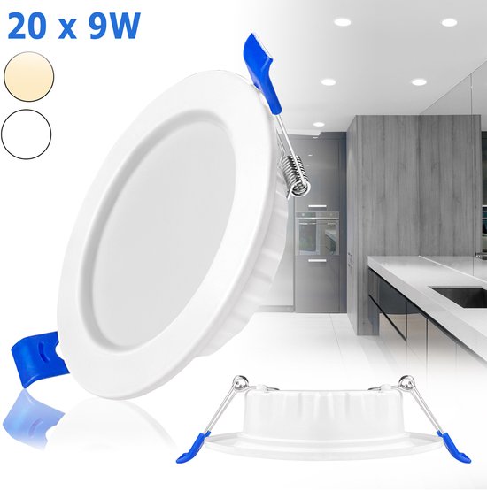 Zoete Led 5-pack PLAT - IP44 Inbouwspots Badverlichting - 5W 230V 3000K - Inbouwspot Bad Plafondinbouwspot Plafondspot - Badkamer, LED Inbouwlamp