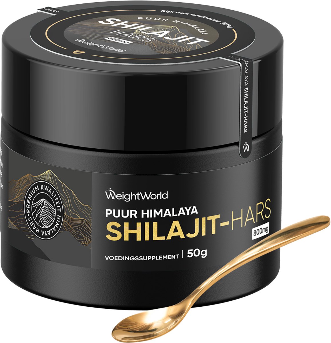 WeightWorld Shilajit Resin - 50 g - 100% pure Shilajit uit de Himalaya - Rijk aan fulvinezuur (87%) en spoorelementen