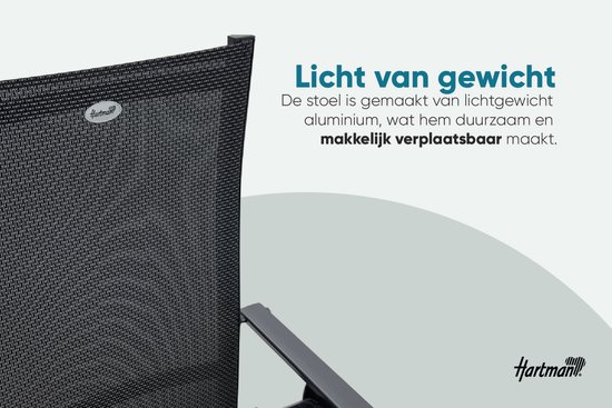 Hartman Napoli verstelbare tuinstoel - Antraciet van Merkloos — afbeelding 3