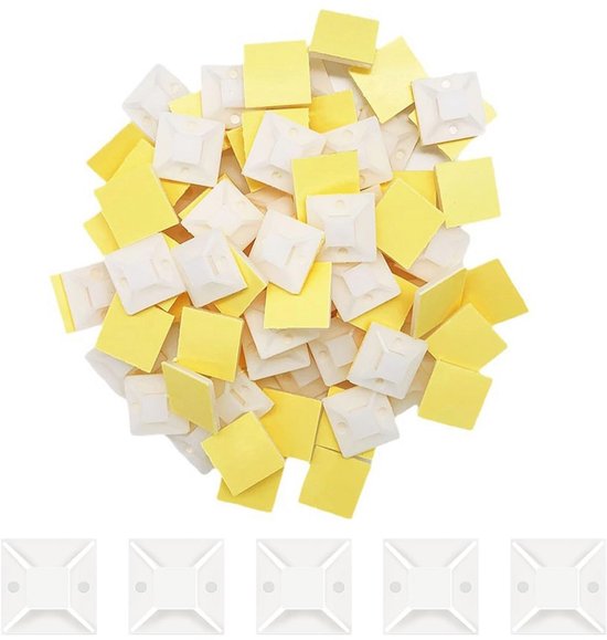 Adhesive Basis voor Kabelbinders - 50 Stuks - Transparant - Vaak