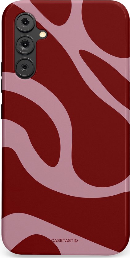 Étui Casetastic compatible avec Samsung A15 (5G/4G) - Étui Duo couche de protection élégant - Motifs rose et rouge framboise