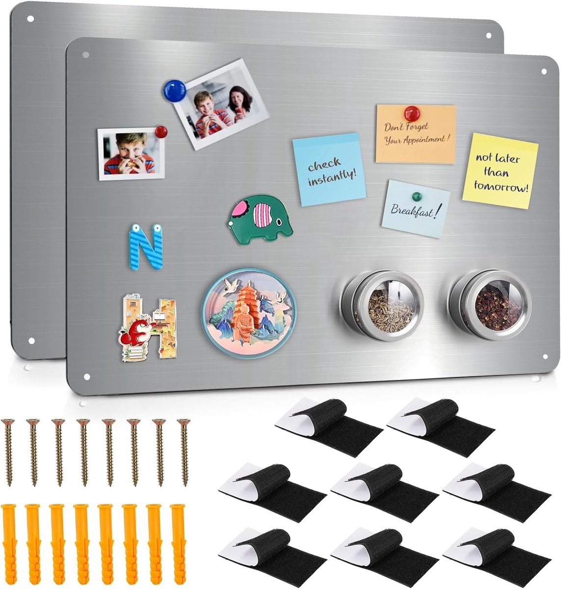IMPERATORIS® Magnetisch Whiteboard/Whiteboards met Zwarte Frame - 43,5 x 30 cm- Weekplanner Magneetbord - Maandplanner - Memobord - Magnetisch metalen bord - Magnetische keukenwand voor thuis