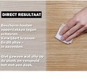 Direct resultaat: beschermt houten oppervlakken, verwijdert krassen in seconden. Giet olie op de plank en verspreid met doek.
