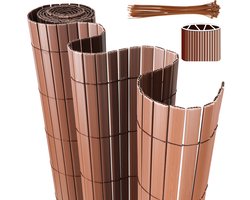 PVC Tuinscherm 1.2x3m - Balkonscherm inkijkbescherming - voor buiten tuin balkon - bruin