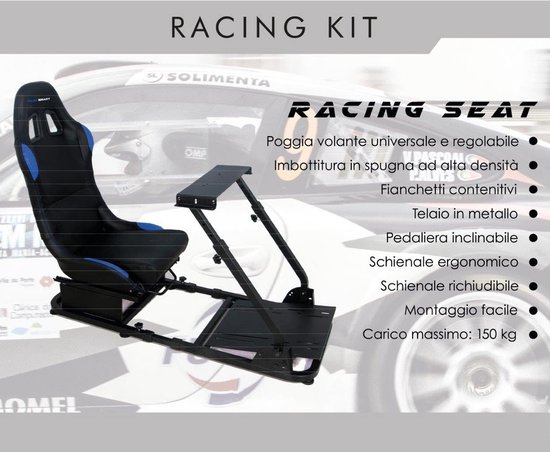 Inklapbare Race Simulator Cockpit met Verstelbare Rijsimulator Stoel van Merkloos — afbeelding 5