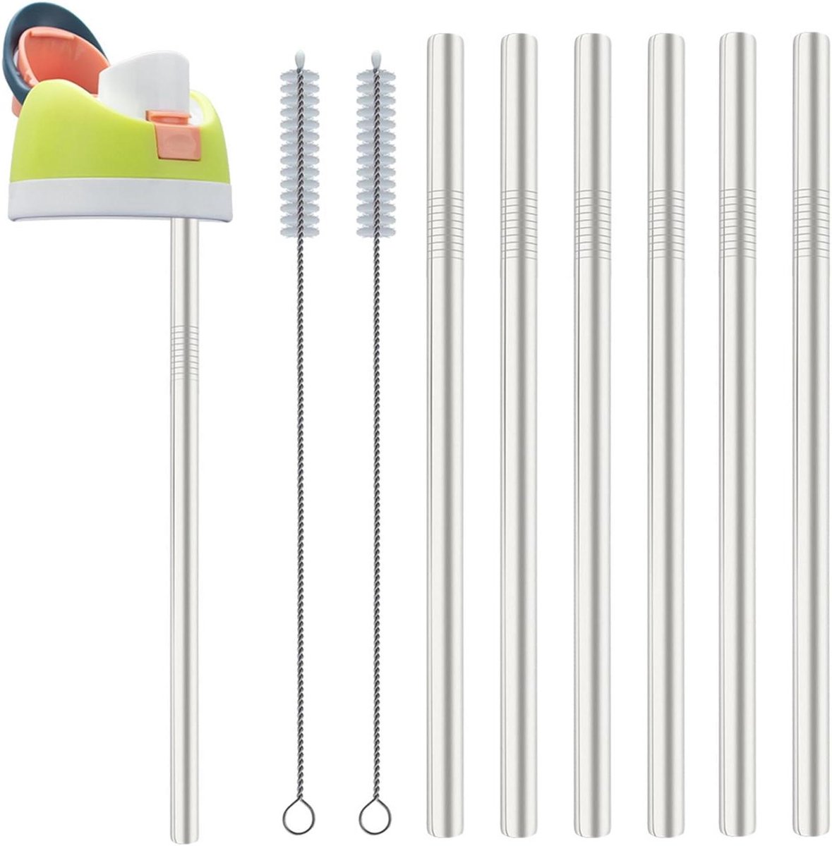 Ronte - Herbruikbare metalen rietjes set + reinigingsborstels - Vaatwasmachinebestendig