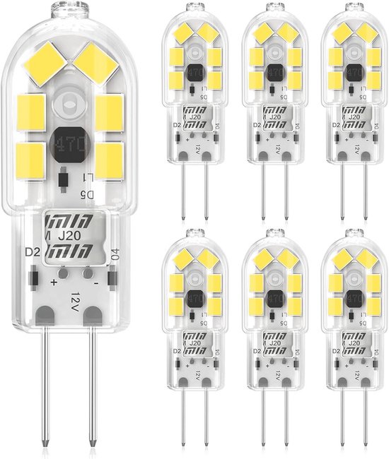 6x G4 LED Lamp 12V 2W Koud Wit 6000K Vervanging 20W Halogeen ...