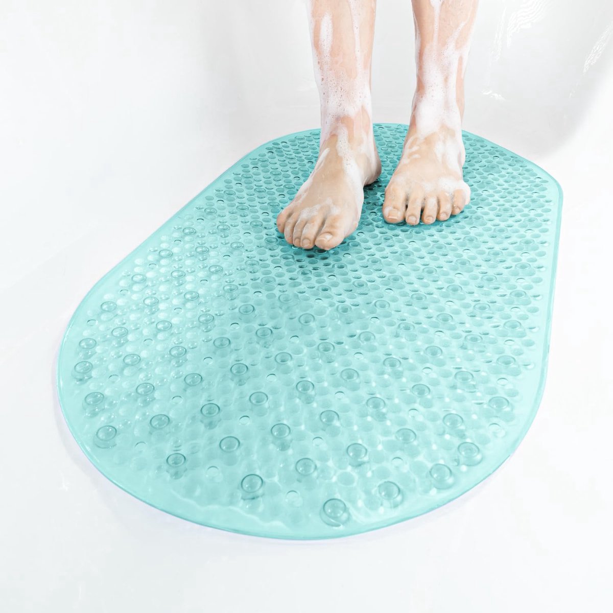 Stunq® Veiligheid en Comfort Badkuip Antislipmat met Zuignappen en Sneldrogende Eigenschappen, Groen, 68 x 38 cm