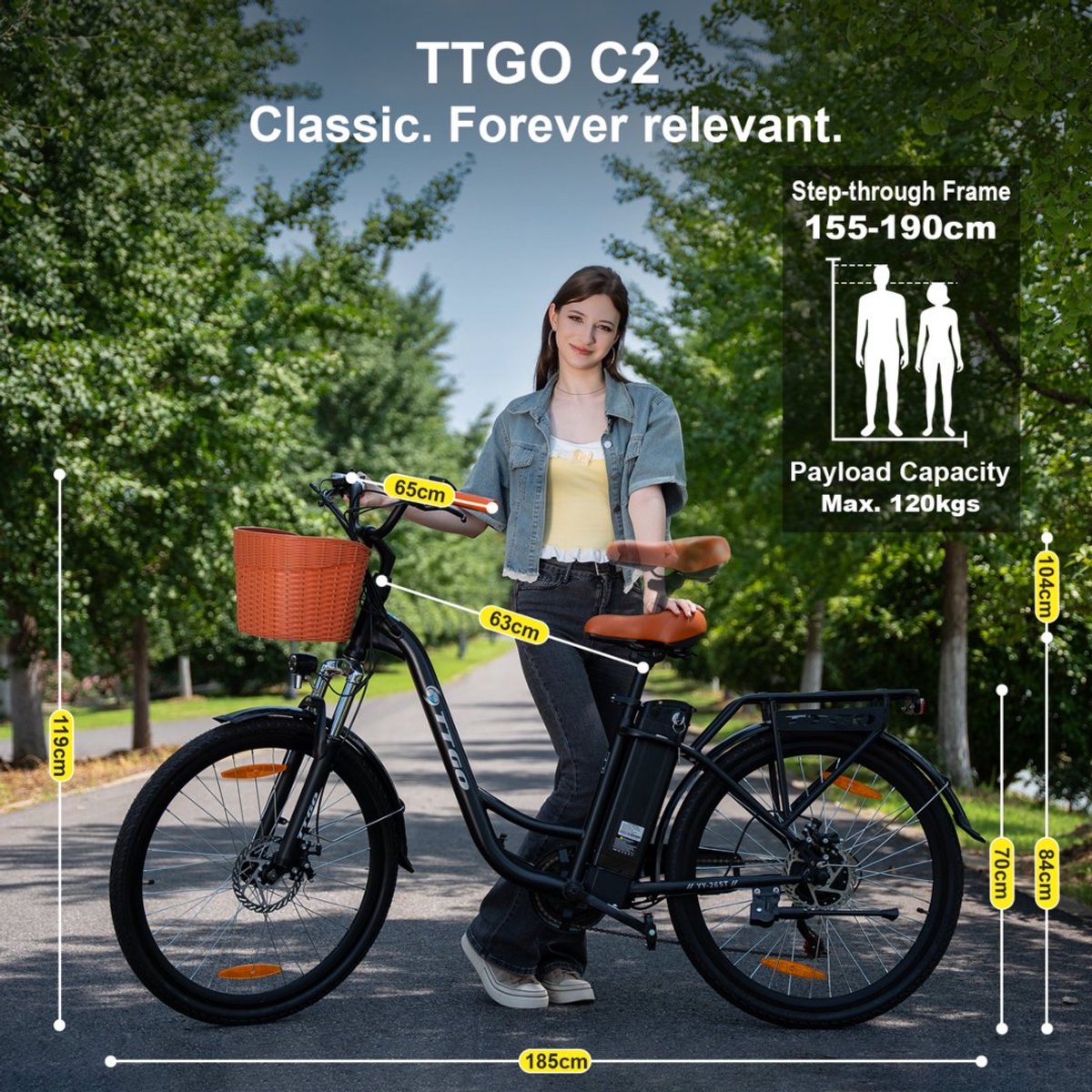 TTGO YY-26ST Elektrische Fiets - 250W Motor - 36V14.5Ah Accu - 26x1.75" Banden - Max Snelheid 25km/u - Max Bereik 60-75km - Shimano 6 Versnellingen - Zwart thumbnail 3