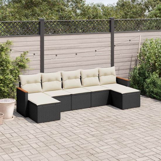 vidaXL-7-delige-Loungeset-met-kussens-poly-rattan-zwart