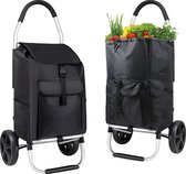 Boodschappentrolley 30L Lichtgewicht – Boodschappenkar met Grote Wielen 21cm – Opvouwbaar en Waterdicht – Aluminium Frame – IN-HOMEXL Siena