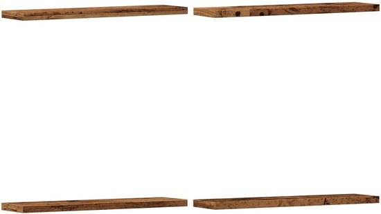 4 pcs Étagère murale | étagère | Étagères flottantes 40x10x1,5 cm bois travaillé couleur bois ancien