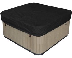 Vierkante hottubhoes - 218x218x30 cm - Zwart - Tuinmeubelhoes - Hoes voor buitenmeubels - Tuinhottub spahoes - Jacuzzi Beschermhoes Vierkant - Waterdichte - UV-bestendige - Spahoes voor buiten - 210D Oxford stof - Meubelhoes