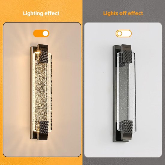 Moderne Kristallen Wandlamp, Driekleurig Instelbare LED Kristallen