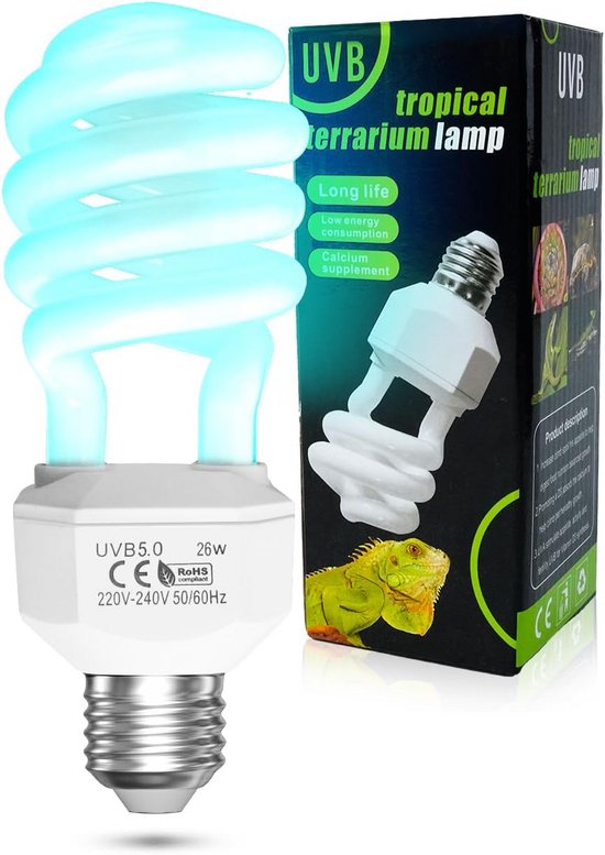 Aqua-Terra Lighting UVA UVB 13w Tropical 5.0 lamp ideaal