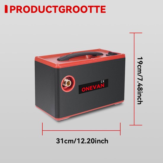 ONEVAN 21V Accu Hogedrukreiniger - 80 Bar Auto Hogedrukreiniger - Terrasreiniger - Hogedrukspuit - met 2 accu's - Elektrisch Drukreiniger - voor auto, terras, gazon van Merkloos	 — afbeelding 4