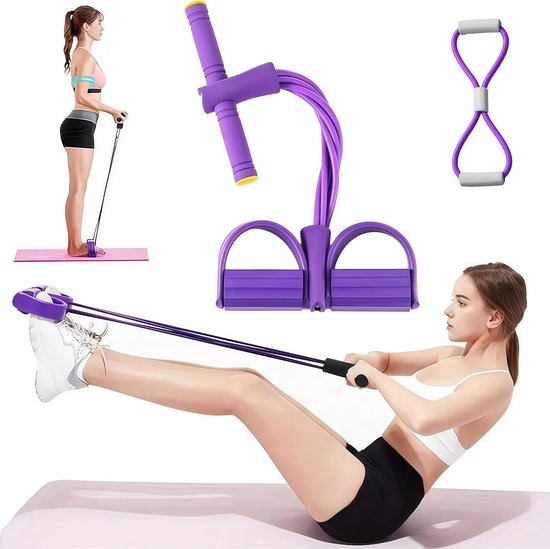nieuw weerstandsband -6 tubes pedalboard enkeltrek, stretchband sport sit-ups trainingsapparatuur, trainingsapparatuur voor zowel mannen als vrouwen